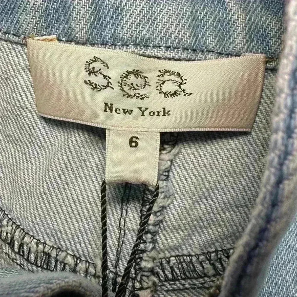 Sea - Oona Frayed Denim Jean Shorts - Size 6 - Picture 6 of 6